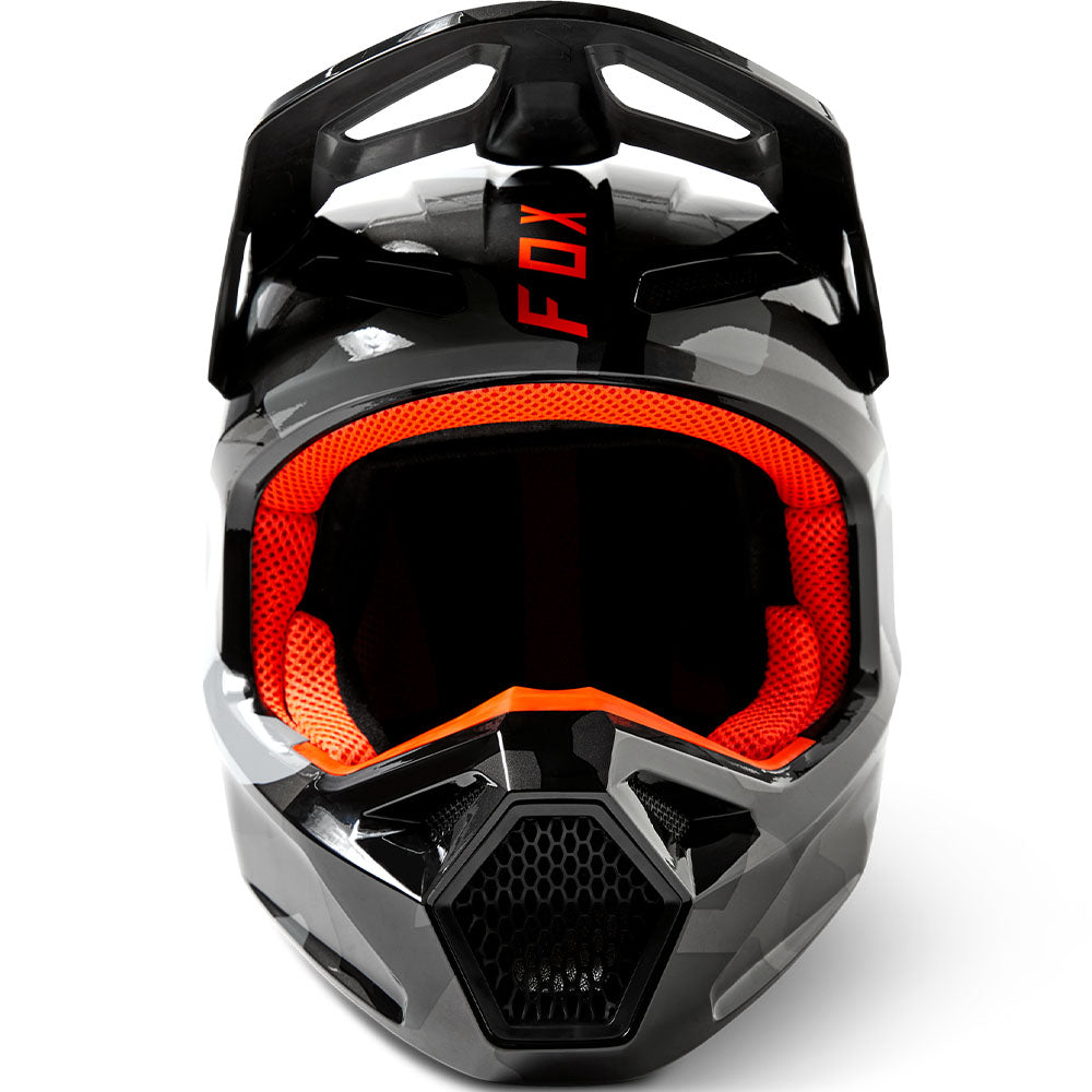 Fox Youth V1 Bnkr Helmet - DOT/ECE (Grey Camo)