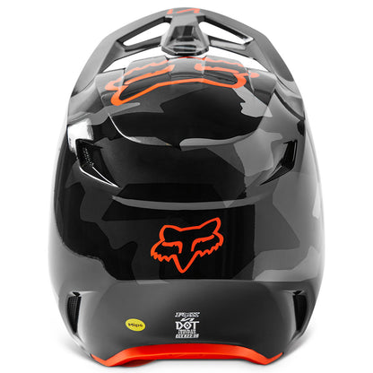 Fox Youth V1 Bnkr Helmet - DOT/ECE (Grey Camo)