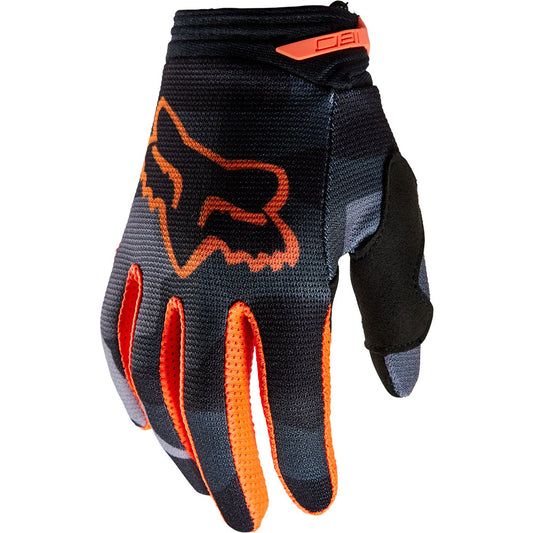 Fox Youth Bnkr Gloves (Grey Camo/Fluo Orange)