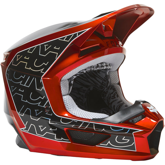 Fox Youth V1 Peril Helmet (Fluo Red)