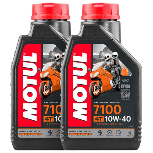 *Multi-Pack* 2 x Motul 7100 4T 10W-40 Road/Off-road/Adventure Motor Oil (1 Litre)