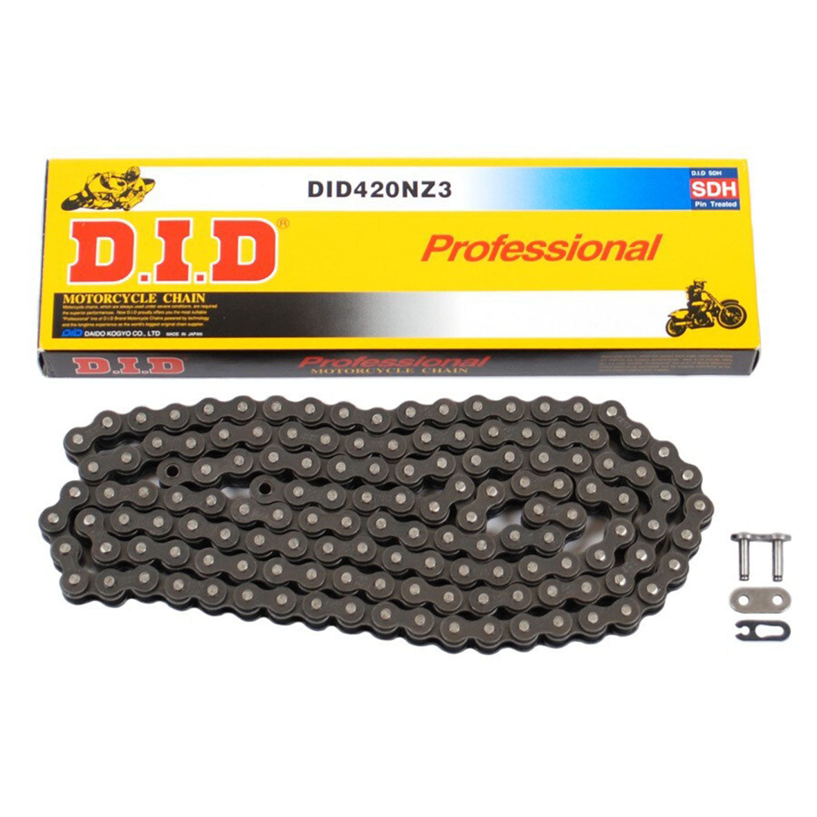DID 420NZ3 126 Link Professional Chain (Black)