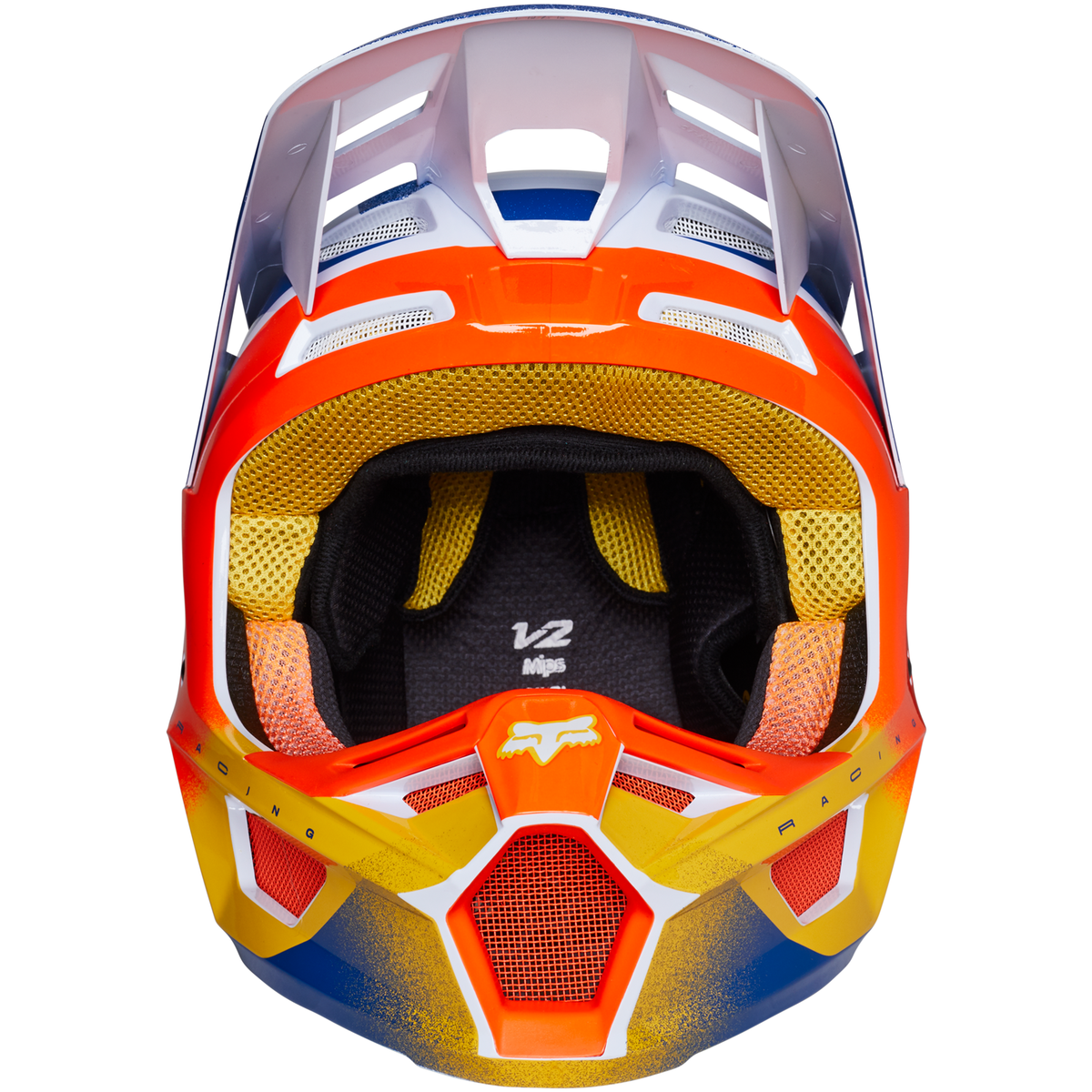 Fox V2 Rkane Motocross Helmet (Orange/Blue) – GO-MX