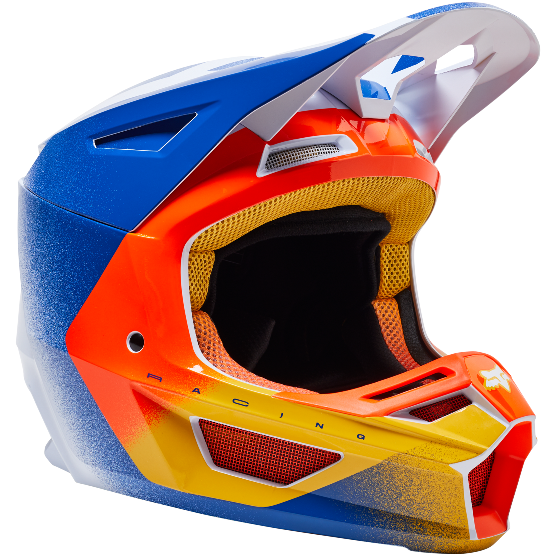 Blue and deals orange fox helmet