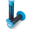 Protaper Clamp-on Half Waffle Grips (Neon Blue/Black)