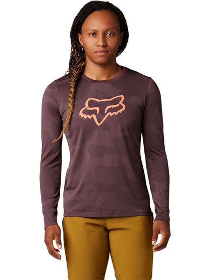 Fox Women's Ranger Long Sleeve MTB Jersey (Dark Maroon)