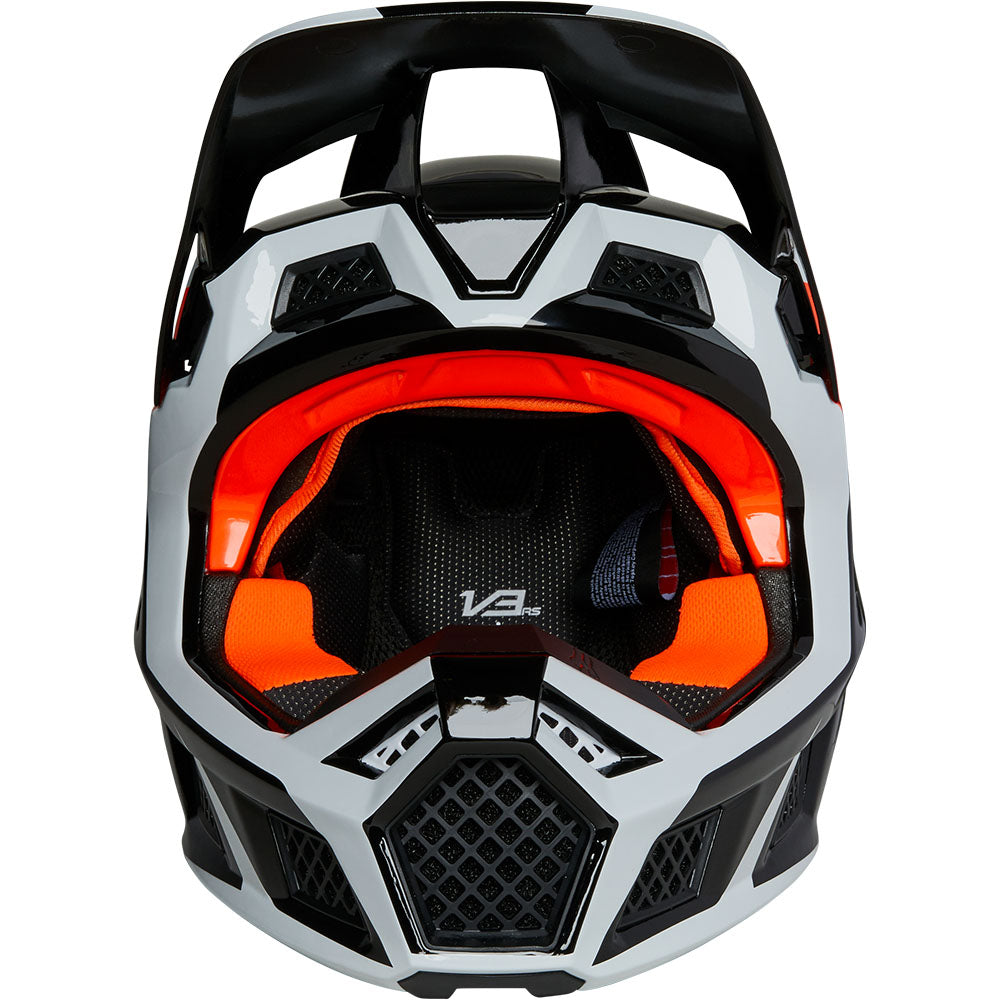 Fox V3 RS Dvide Helmet (Black/White/Orange)