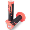 Protaper Clamp-on Half Waffle Grips (Neon Red/Black)